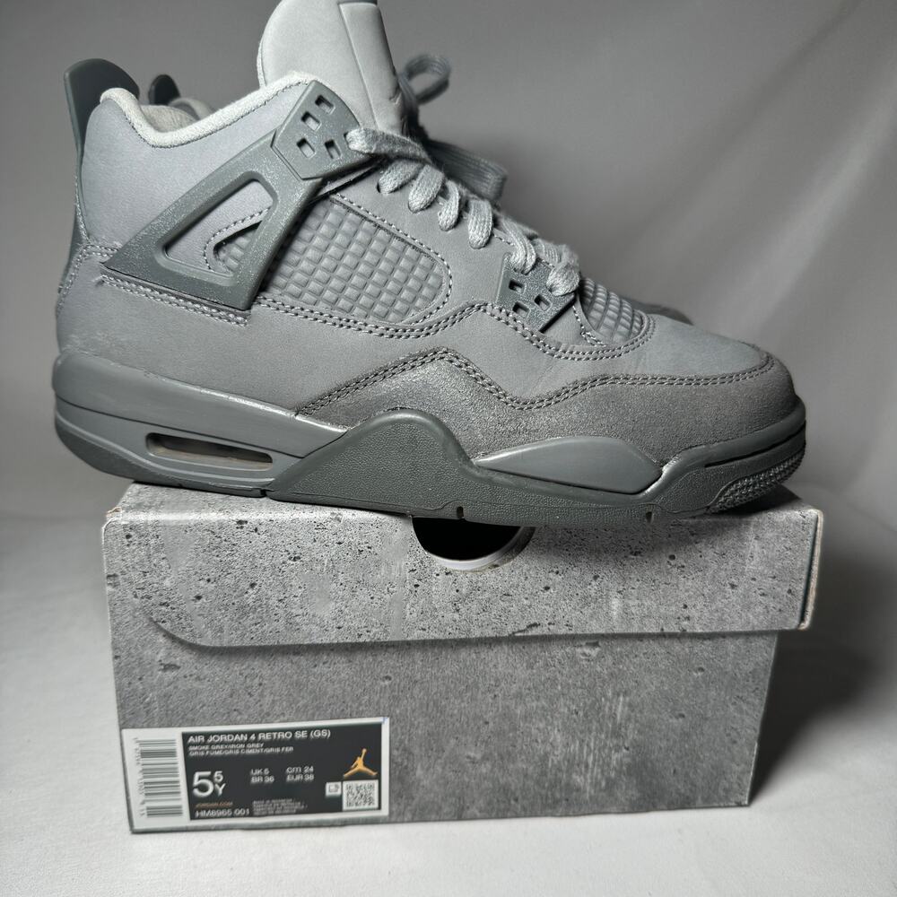 Size 5.5 - Nike Air Jordan 4 Retro SE GS Wet Cement Men's Shoes